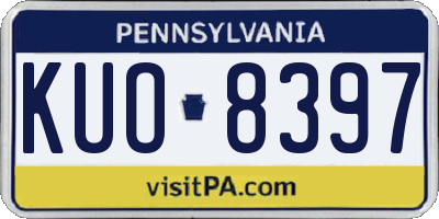 PA license plate KUO8397