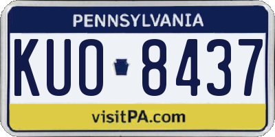 PA license plate KUO8437