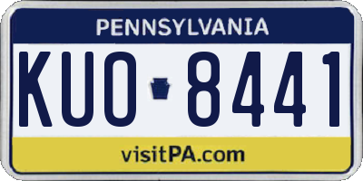 PA license plate KUO8441