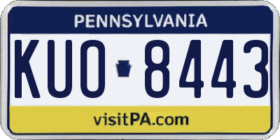 PA license plate KUO8443