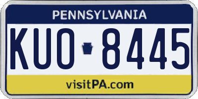 PA license plate KUO8445