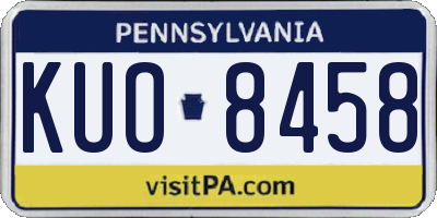 PA license plate KUO8458