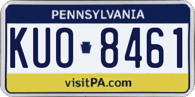 PA license plate KUO8461