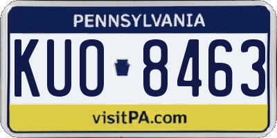 PA license plate KUO8463