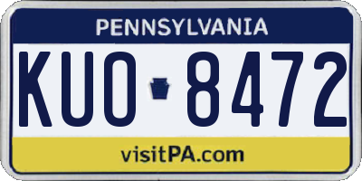 PA license plate KUO8472