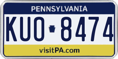 PA license plate KUO8474