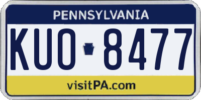 PA license plate KUO8477