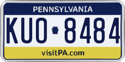 PA license plate KUO8484