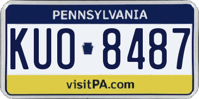 PA license plate KUO8487