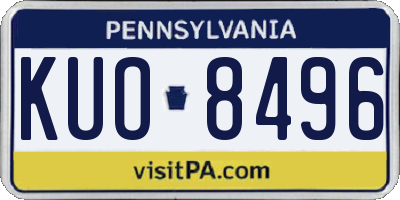 PA license plate KUO8496