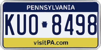 PA license plate KUO8498