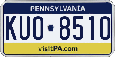 PA license plate KUO8510