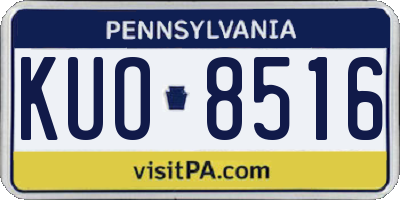 PA license plate KUO8516
