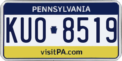 PA license plate KUO8519