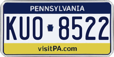 PA license plate KUO8522