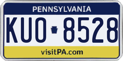 PA license plate KUO8528