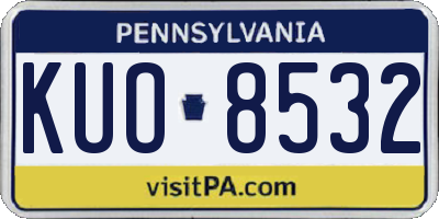 PA license plate KUO8532
