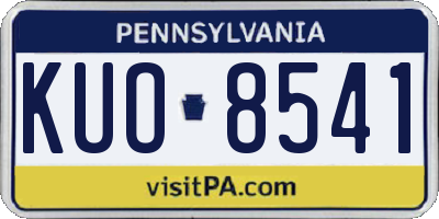 PA license plate KUO8541