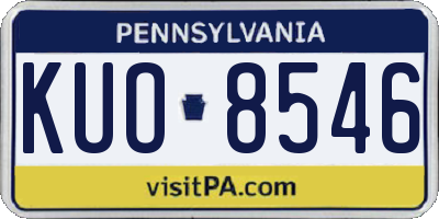 PA license plate KUO8546