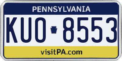 PA license plate KUO8553