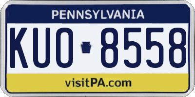PA license plate KUO8558