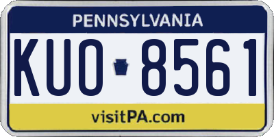 PA license plate KUO8561