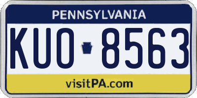 PA license plate KUO8563
