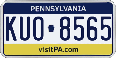 PA license plate KUO8565