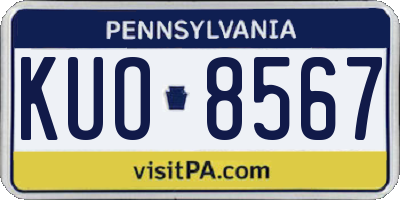 PA license plate KUO8567