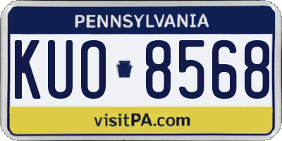 PA license plate KUO8568