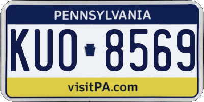PA license plate KUO8569