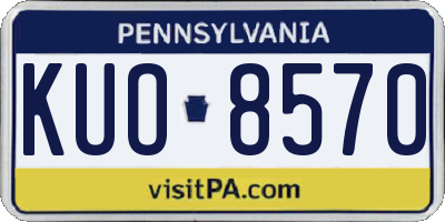 PA license plate KUO8570