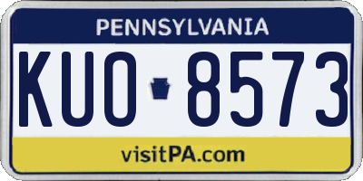 PA license plate KUO8573