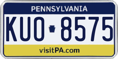 PA license plate KUO8575