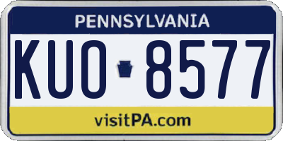 PA license plate KUO8577