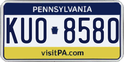 PA license plate KUO8580