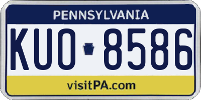 PA license plate KUO8586