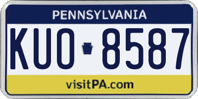 PA license plate KUO8587