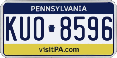 PA license plate KUO8596