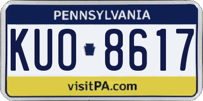 PA license plate KUO8617
