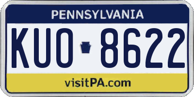PA license plate KUO8622