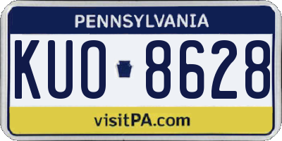 PA license plate KUO8628