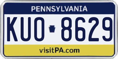 PA license plate KUO8629