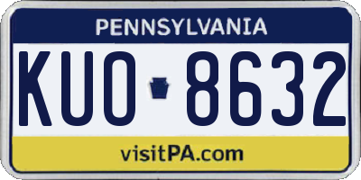 PA license plate KUO8632