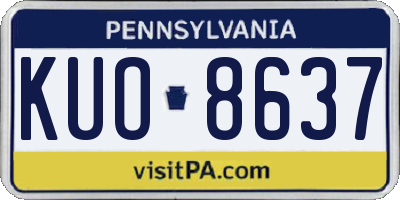 PA license plate KUO8637