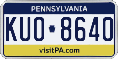 PA license plate KUO8640