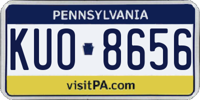 PA license plate KUO8656
