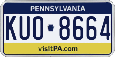 PA license plate KUO8664