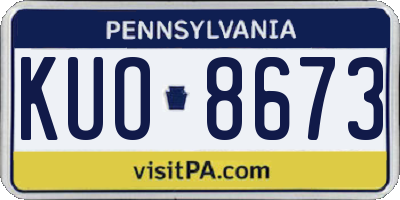 PA license plate KUO8673
