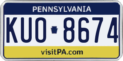 PA license plate KUO8674